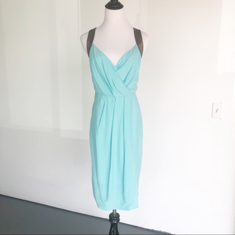 Sezin Karabulut Turquoise Grecian Cocktail Dress